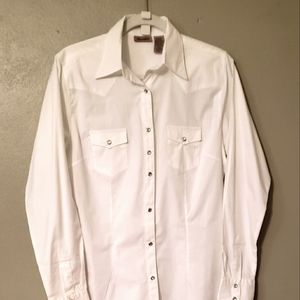 Wrangler perfect white long-sleeved shirt